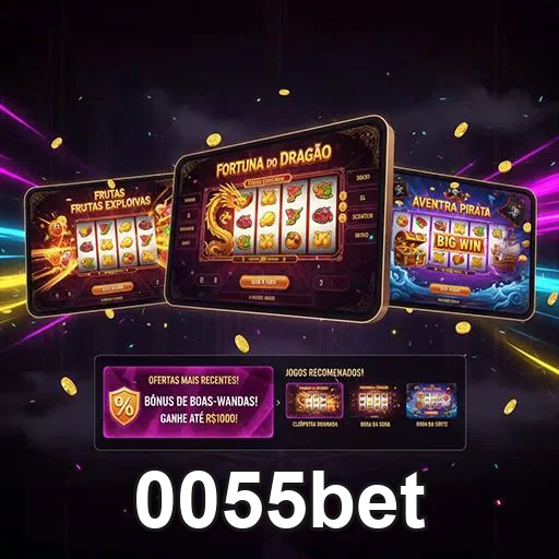 Imagem do site 0055bet destacando a página inicial, com elementos de apostas esportivas e entretenimento.